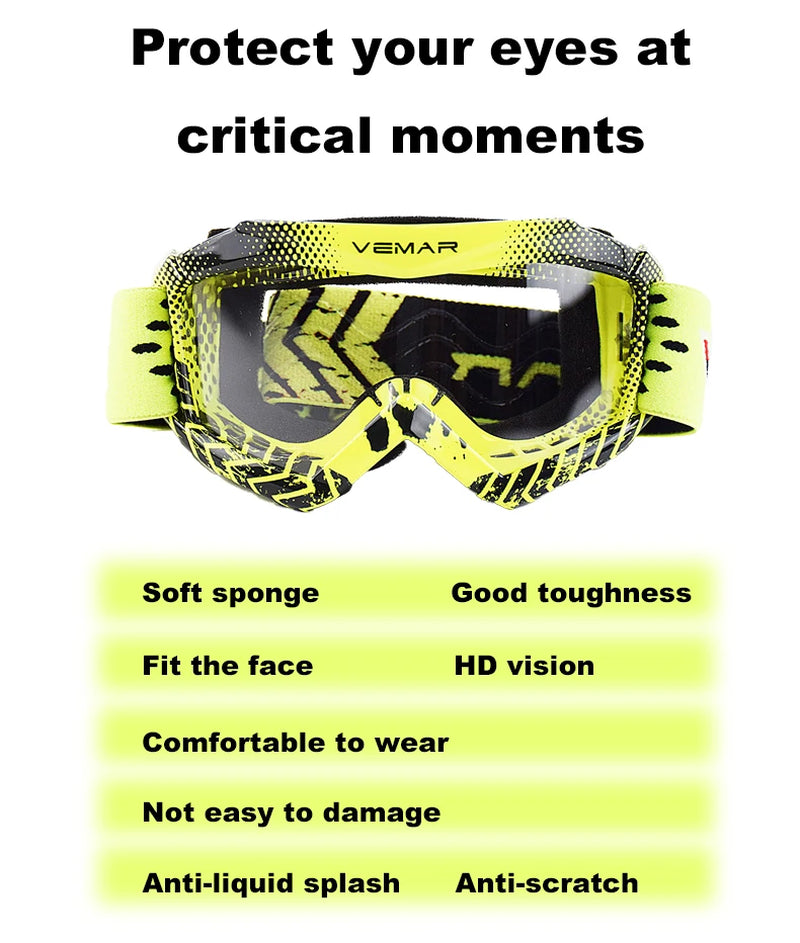 2020 Professional Children Motocross Goggles Kids Motorcycle Glasses Kid MX MTB Off-Road Dirt Bike Child Goggles for MX Helmet