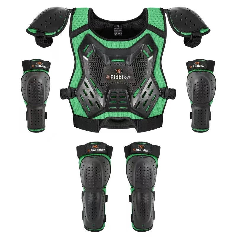 Kids Dirt Bike Gear Motocross Chest Protector Motorcycle Protective Gear Armor Vest Knee Guards Elbow Pads Dirt Bike Riding Gear