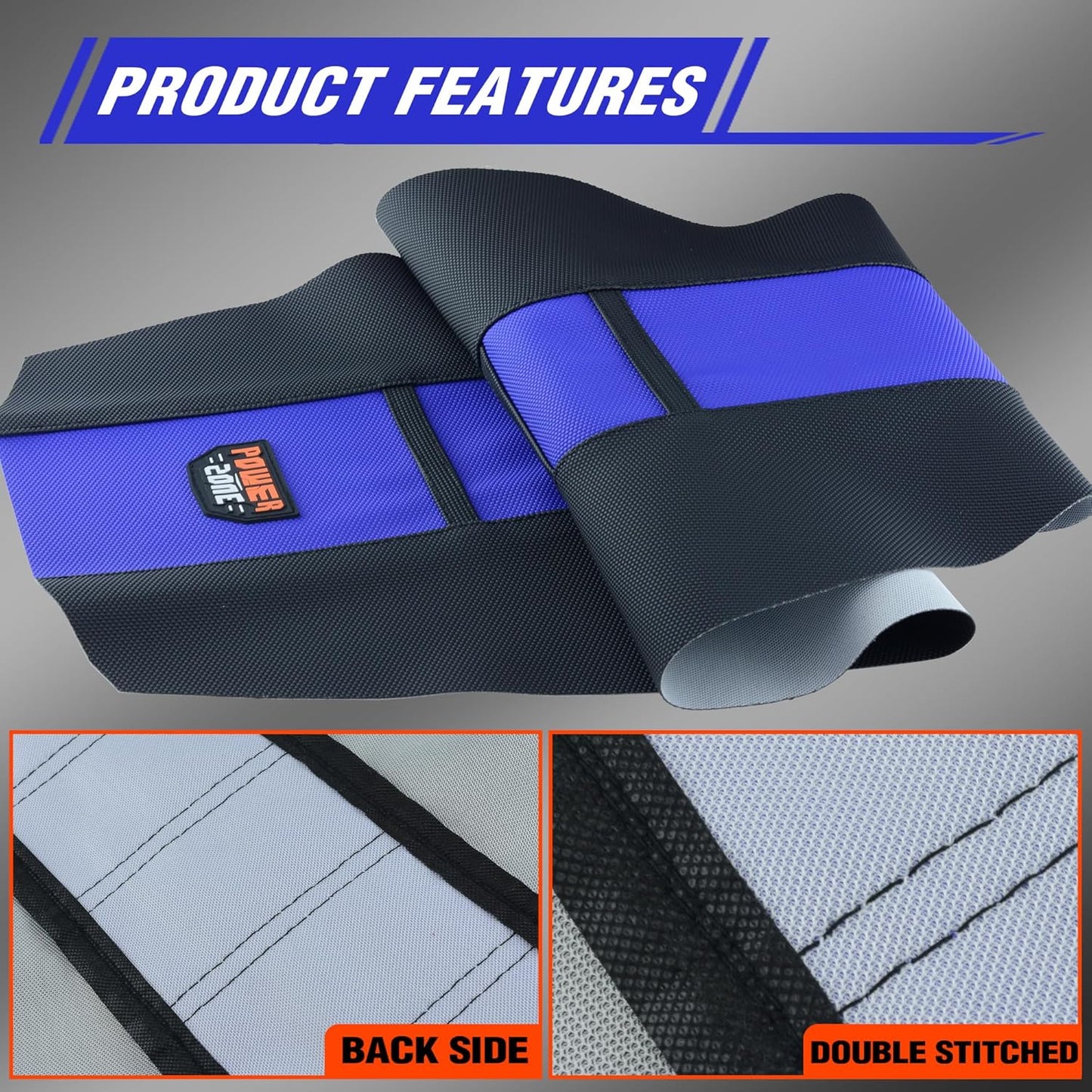Gripper Rubber Dirt Bike Seat Cover - Universal Soft Seat Cover for Most Dirt Bike Motorcycle Blue