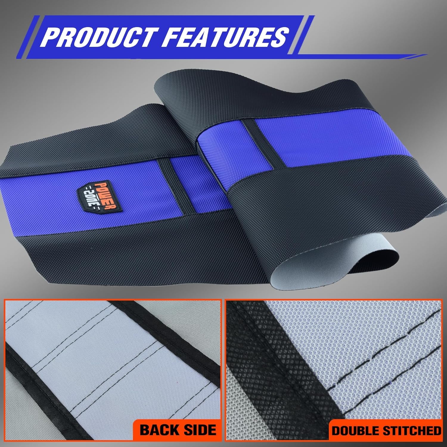 Gripper Rubber Dirt Bike Seat Cover - Universal Soft Seat Cover for Most Dirt Bike Motorcycle Blue